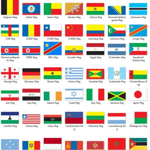 Flags for 195 Countries Immediate Digital Download